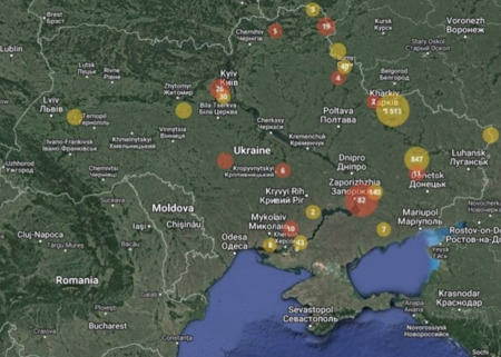інтерактивна карта замінована територія